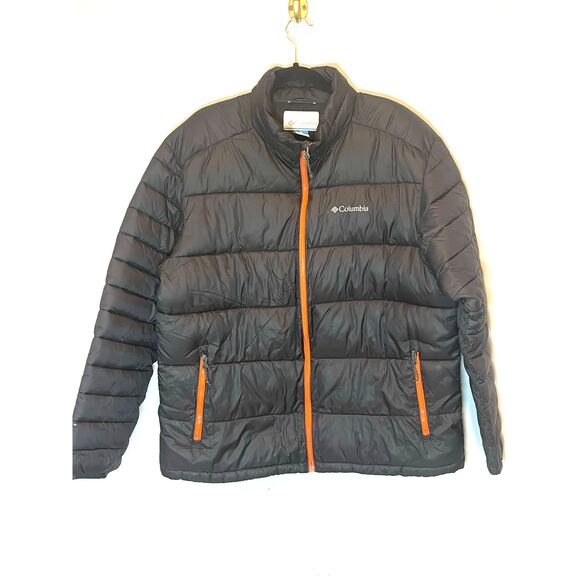 Columbia Other - Mens Columbia Frost Fighter Puffer Jacket Black With Orange‎ Accents Size XL